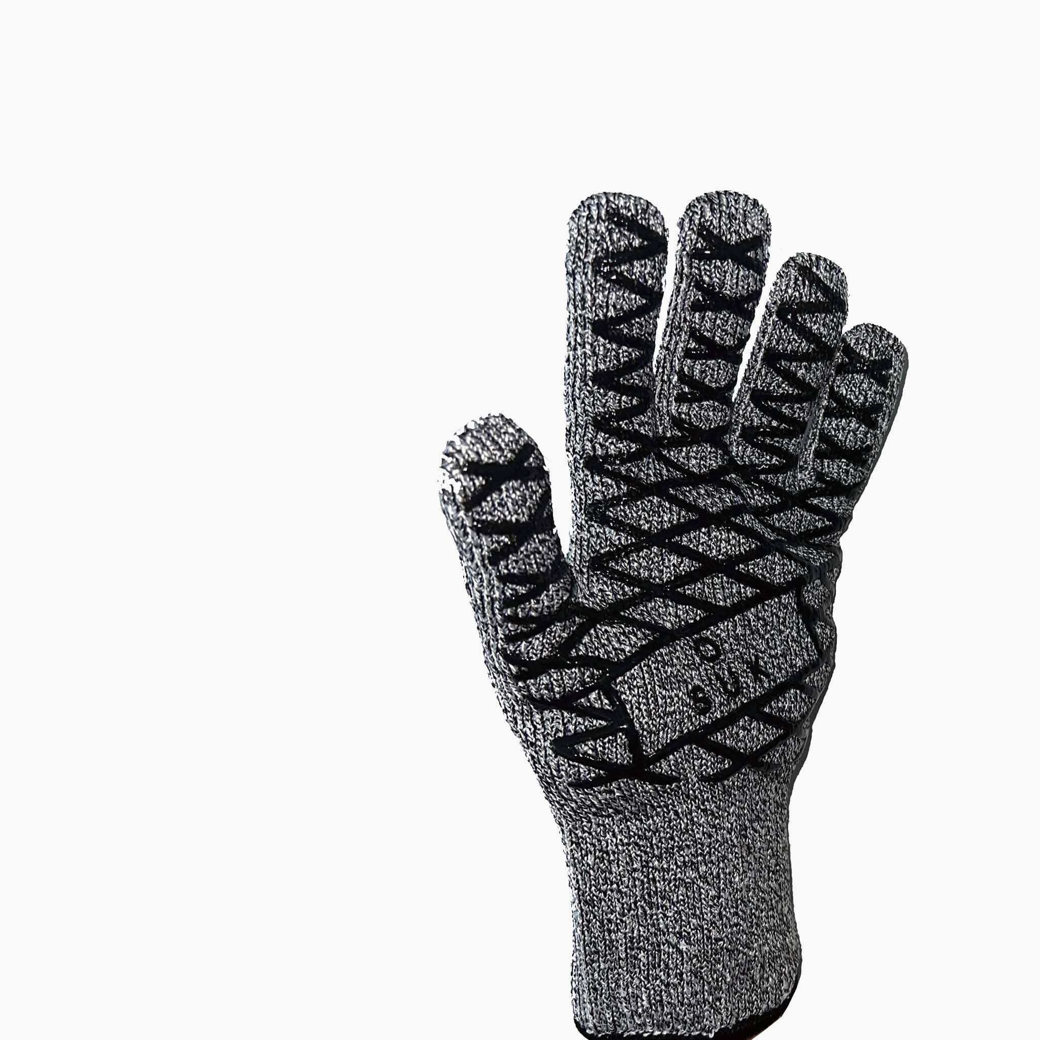 Heat-resistant grill glove gray / black