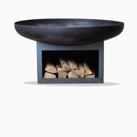 Fire bowl 60 cm with wood storage compartment -Palma-