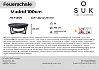 Feuerschale 100 cm mit Gestell -Madrid-