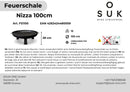 Fire bowl 100 cm with square feet -Nizza-