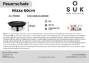 Fire bowl 60 cm with square feet -Nizza-