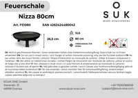 Fire bowl 80 cm with square feet -Nizza-