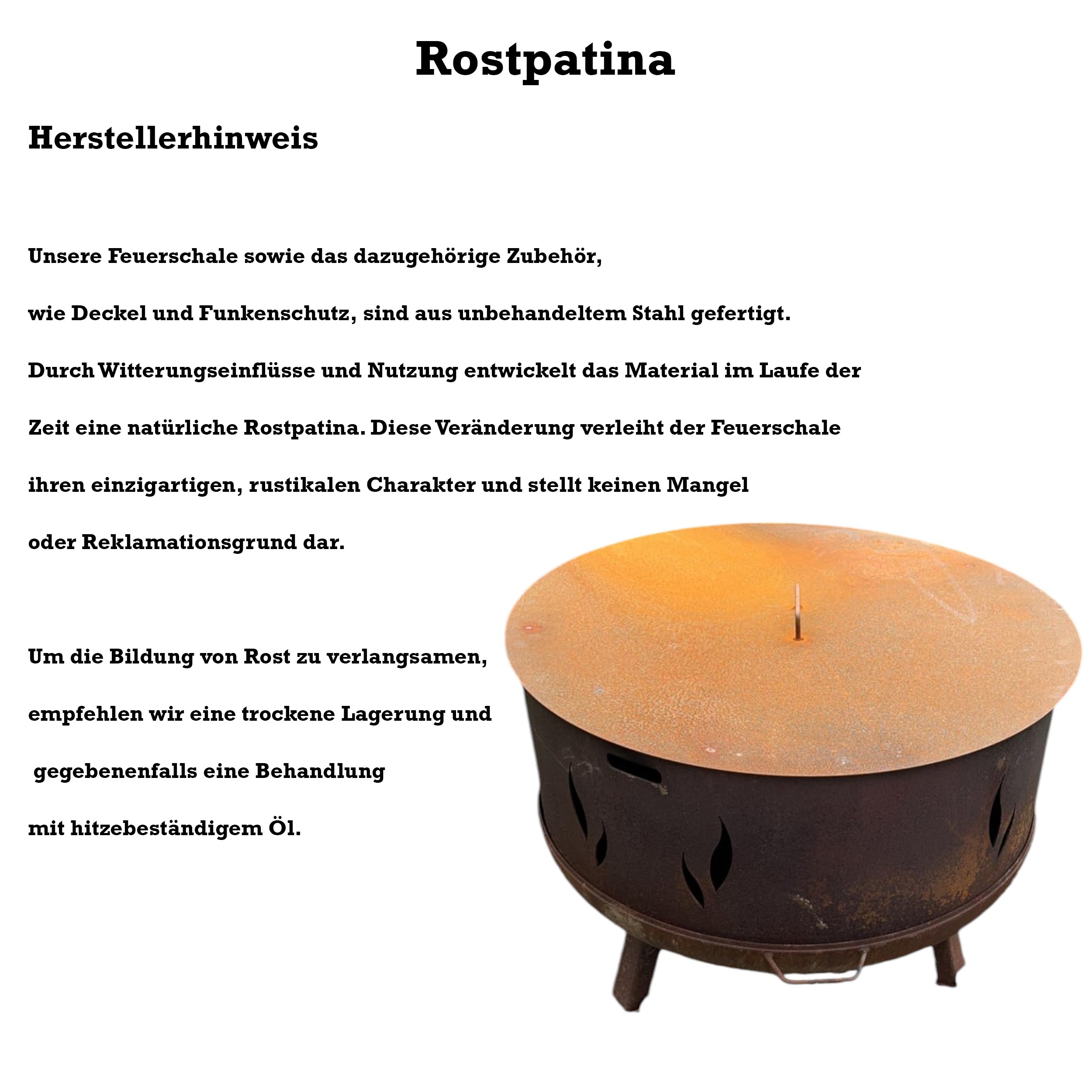 Fire bowl 50 cm with square feet -Nizza-