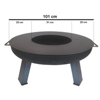 Fire plate for a fire bowl with ø 100 cm