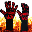 Heat-resistant grill glove black / red